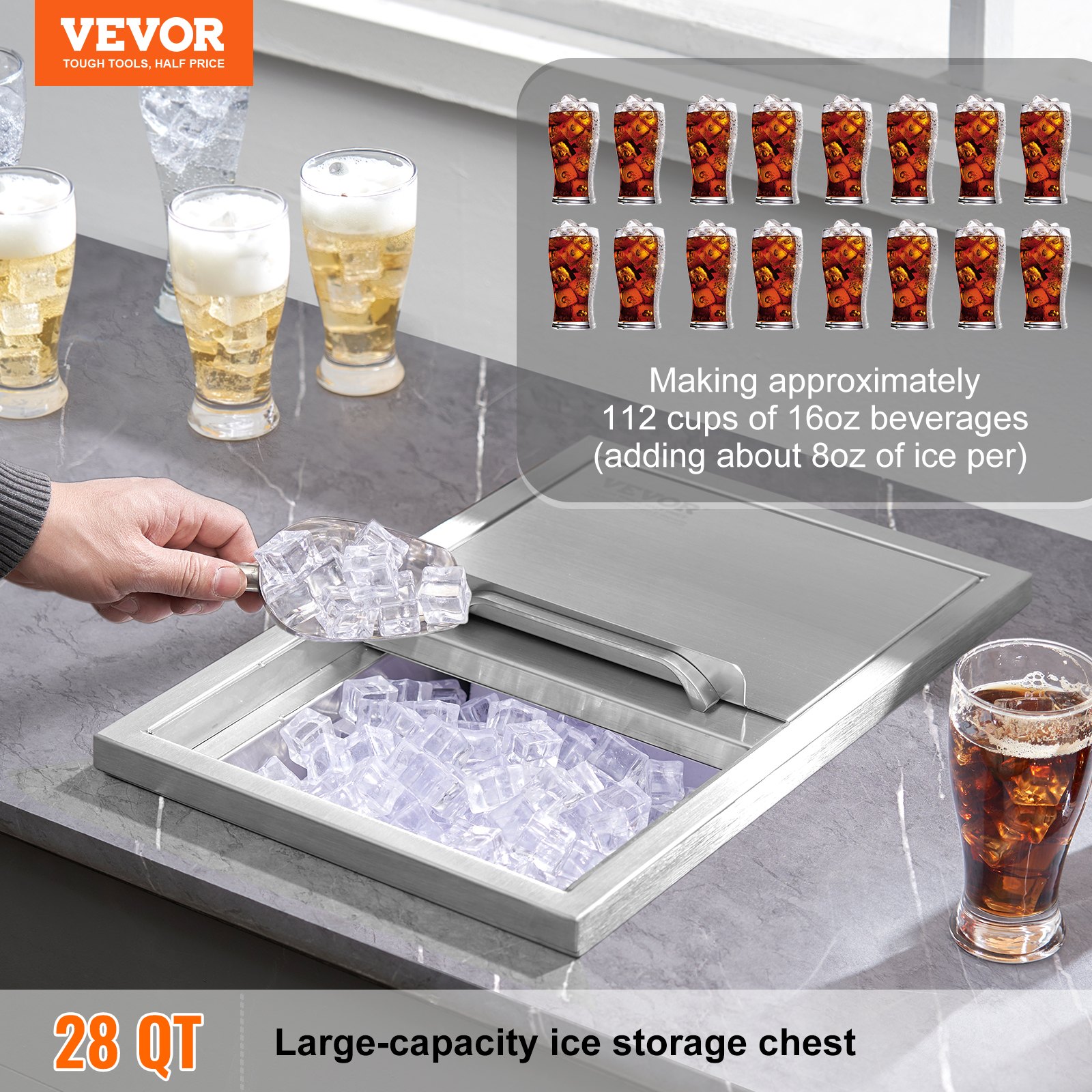 Wine X Beer - Drop In Ice Chest, 18'L X