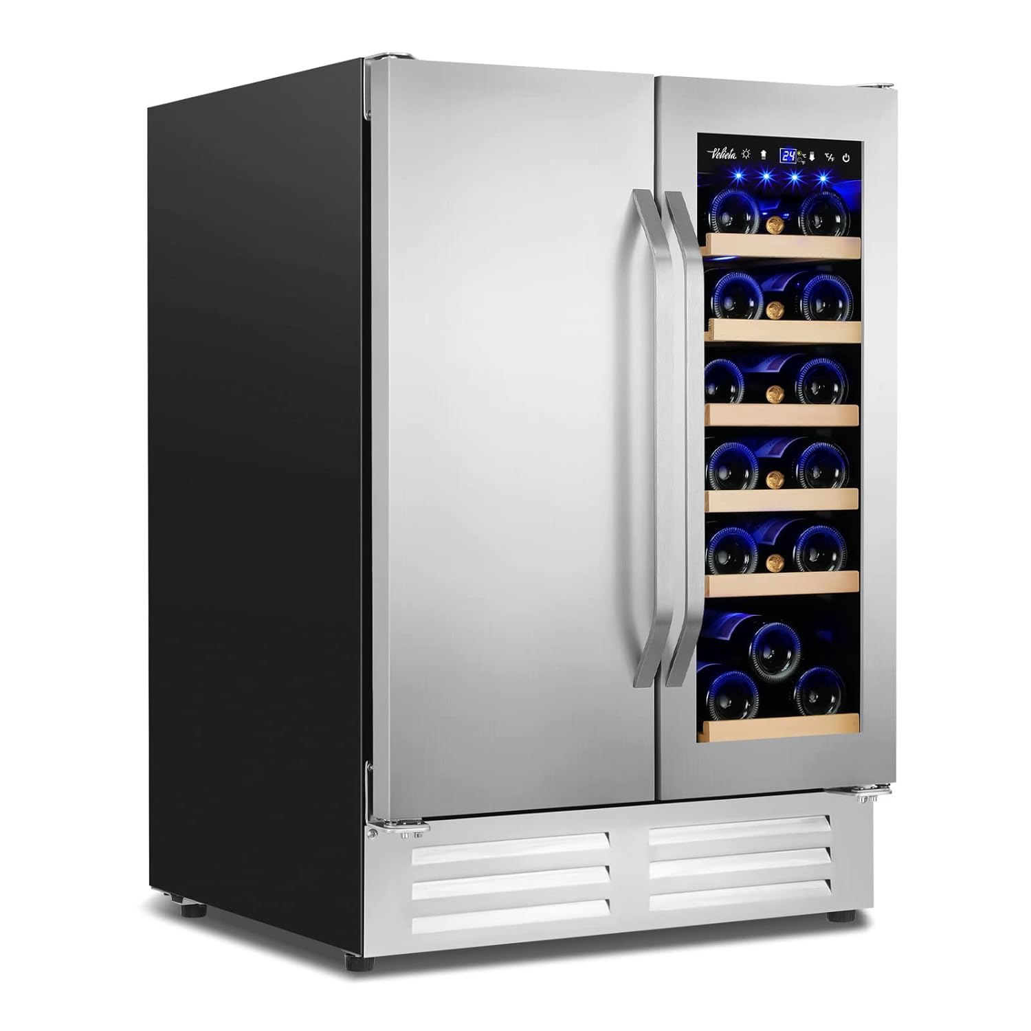 Wine Beer Fridge - Wine and Beverage Refrigerator,24 Inch Dual