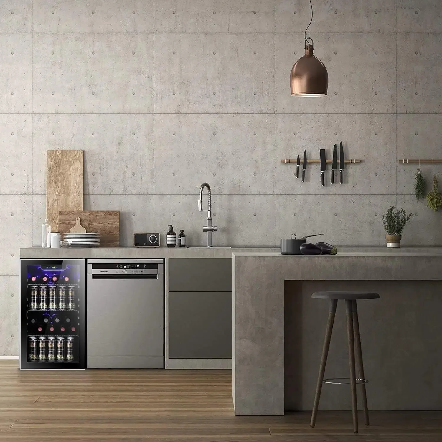 Wine Beer Mini Fridge - 26 Bottle 130 Can Wine Cooler/Cabinet