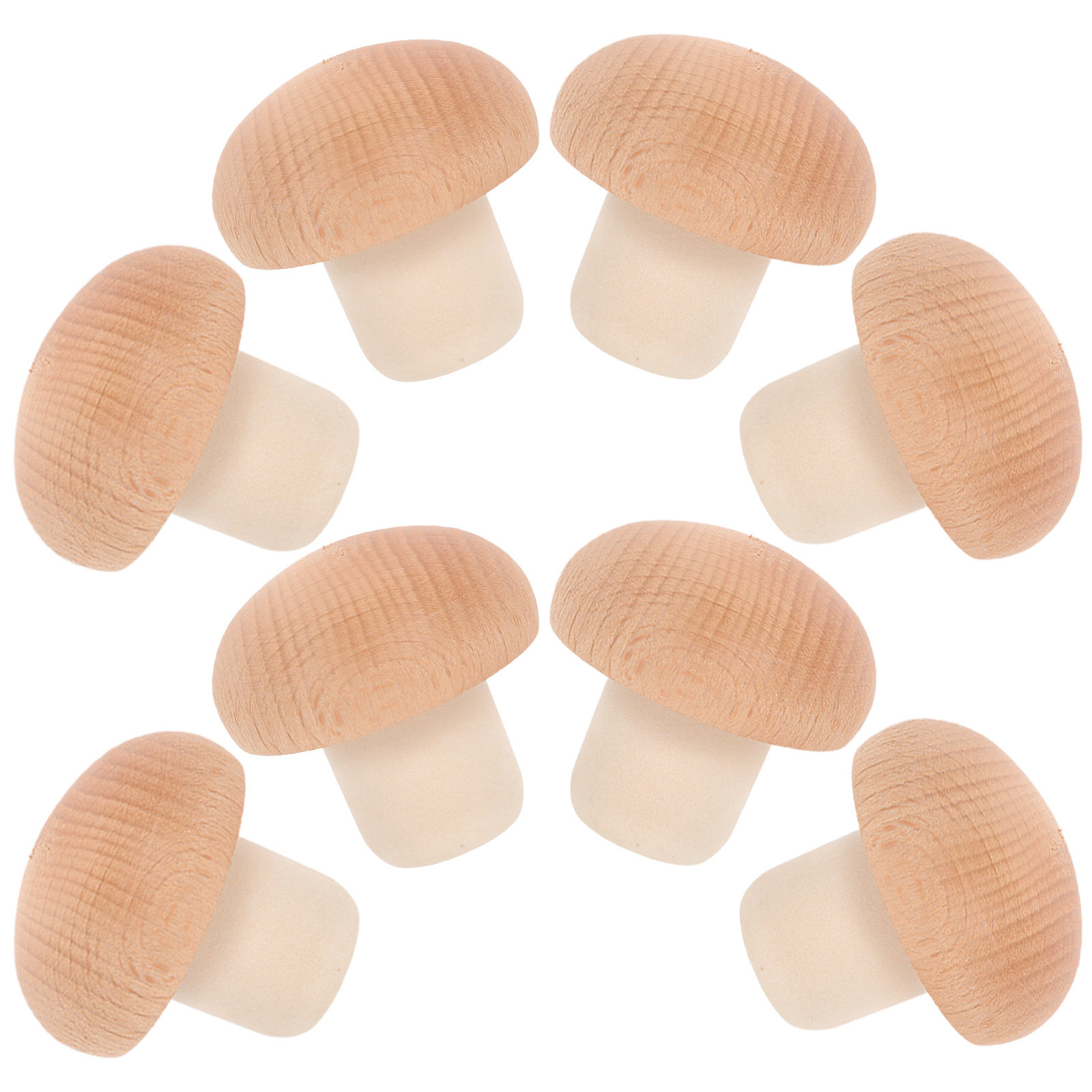 Wine Beer Glass Set - 8Pcs Mushroom Shape Wine Bottle Stopper