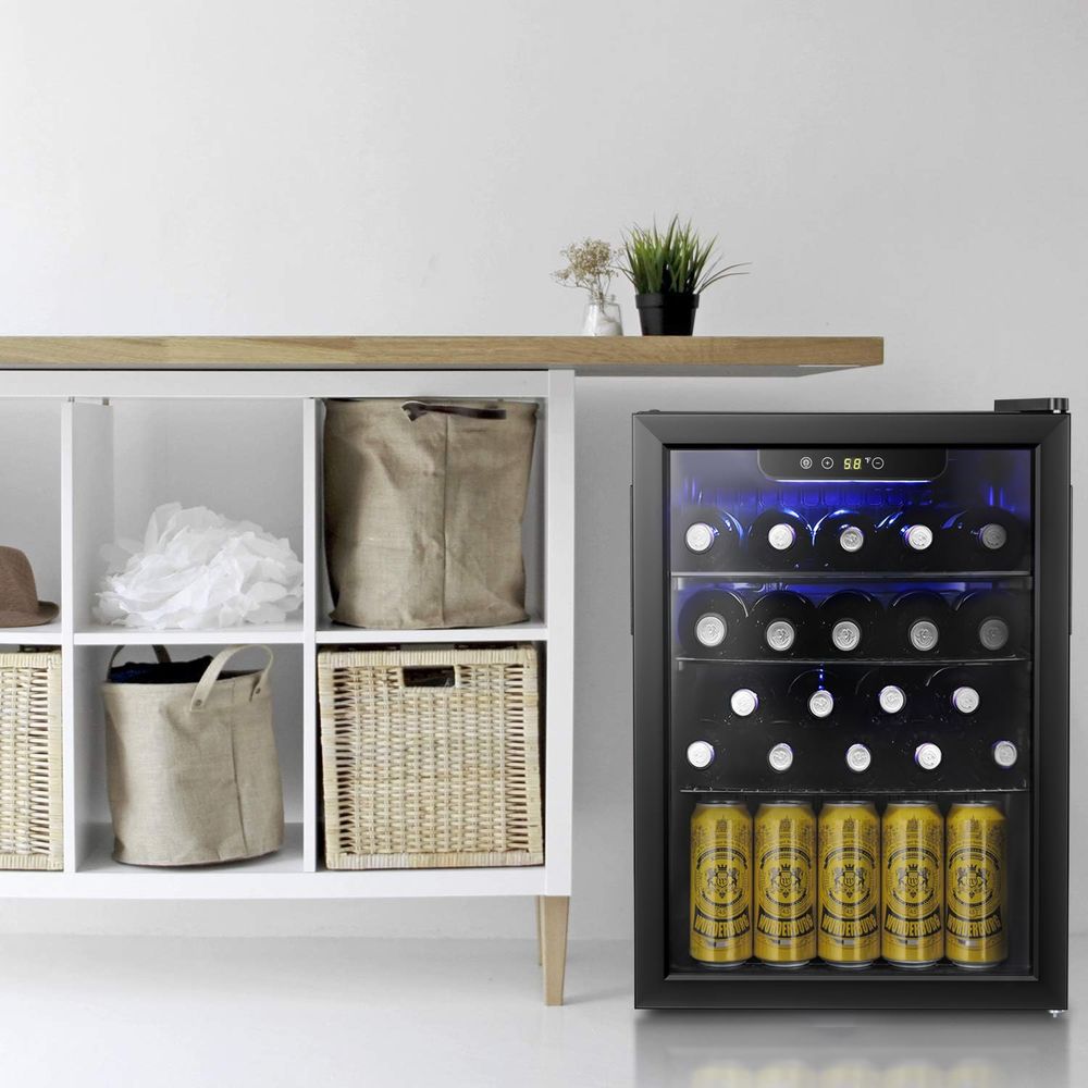 Wine Beer Fridge Small - 16 Bottle Wine Cooler Cabinet Beverage