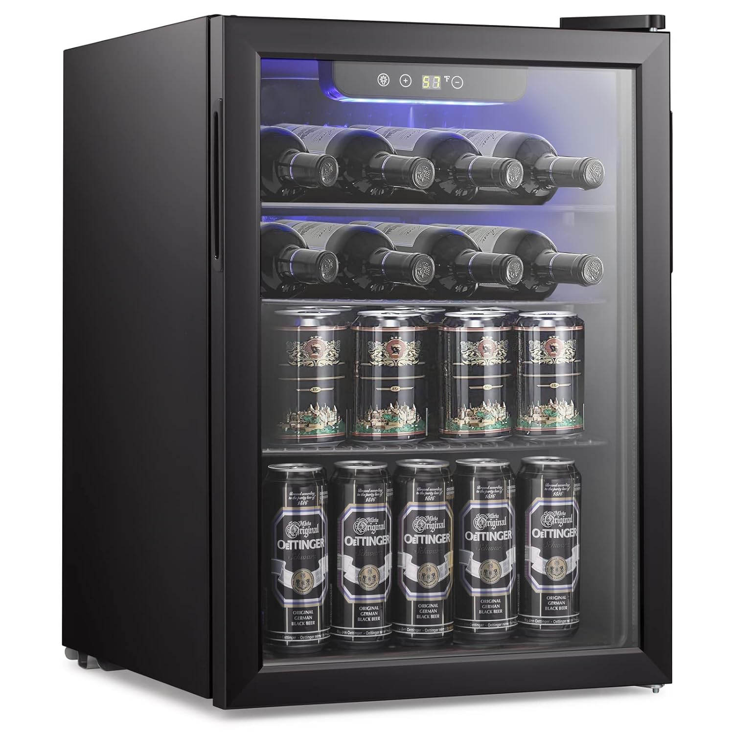 Wine Beer Fridge Small - 2.6cu.ft Wine Cooler/Cabinet Beverage Refrigerator, Small