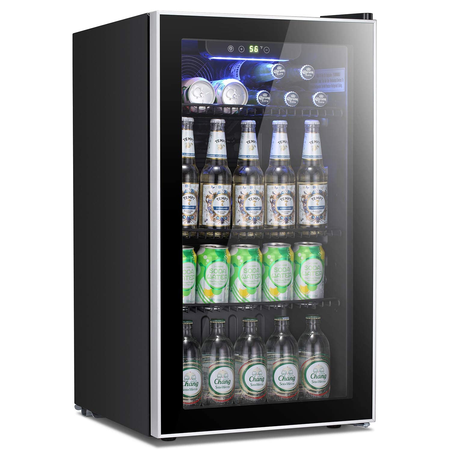 Wine Beer Fridge Small - Beverage Refrigerator Cooler -120 Can Mini