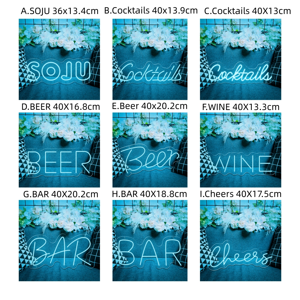 Wine Beer Restaurant - Bar Beer Cocktails Wine Cheers Neon