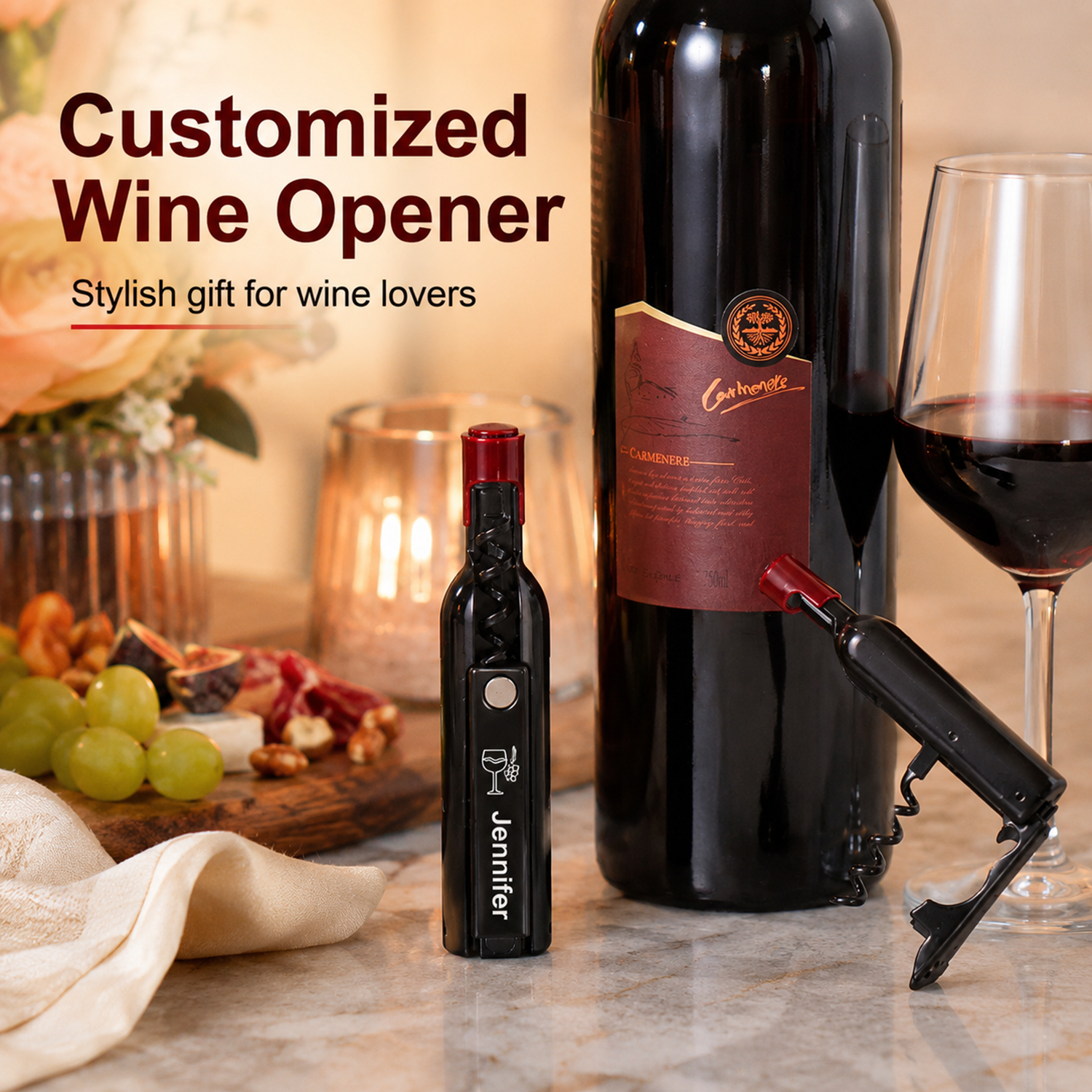 Wine With Beer Name - 1Pc Wine Bottle Custom Text Red