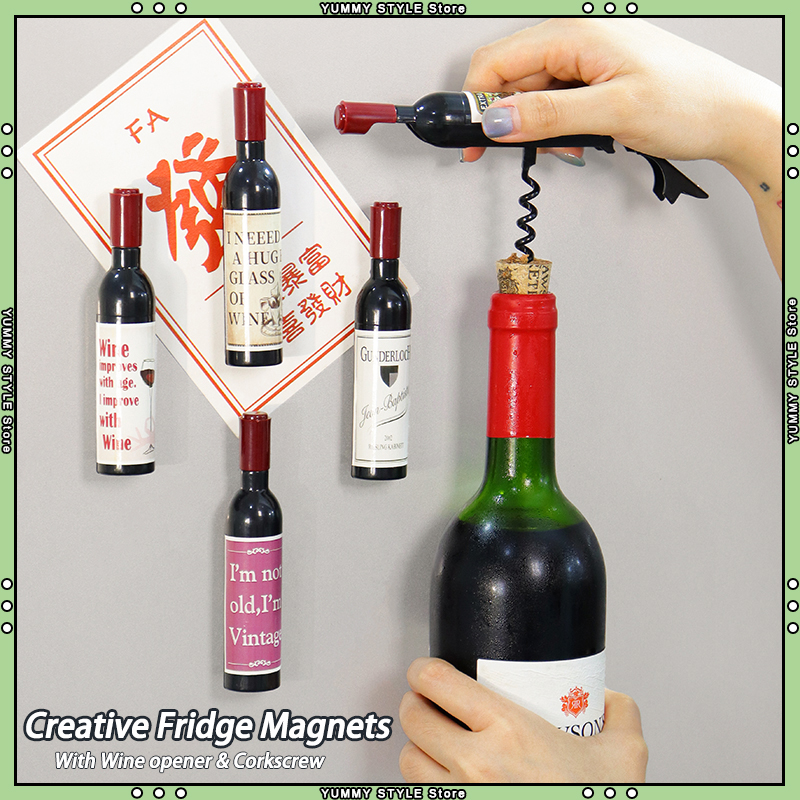 Wine Beer Mini Fridge - Mini Wine Bottle Shaped Fridge Magnet