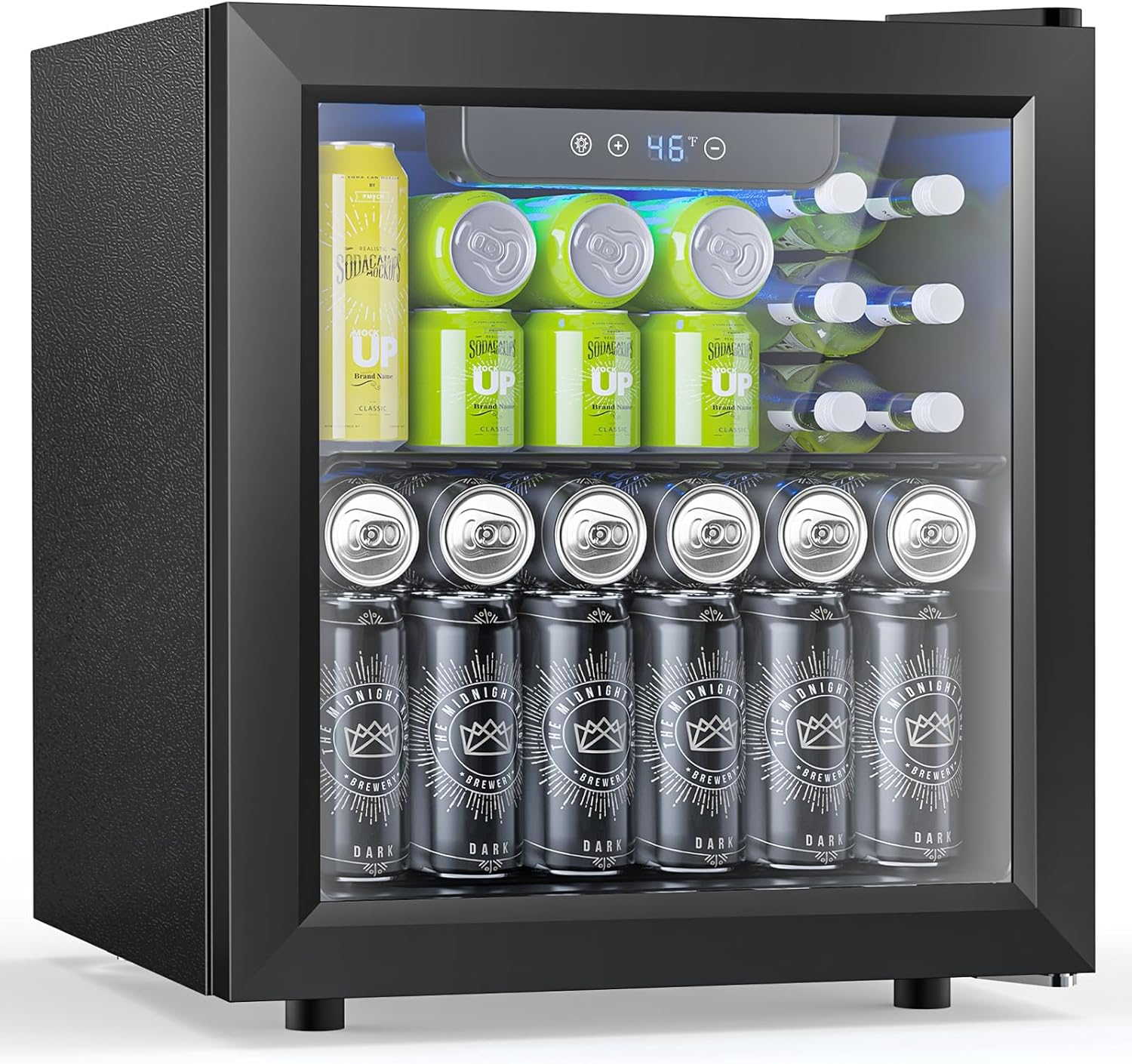Wine Beer Mini Fridge - 50 Cans Beverage Refrigerator Cooler, 1.3