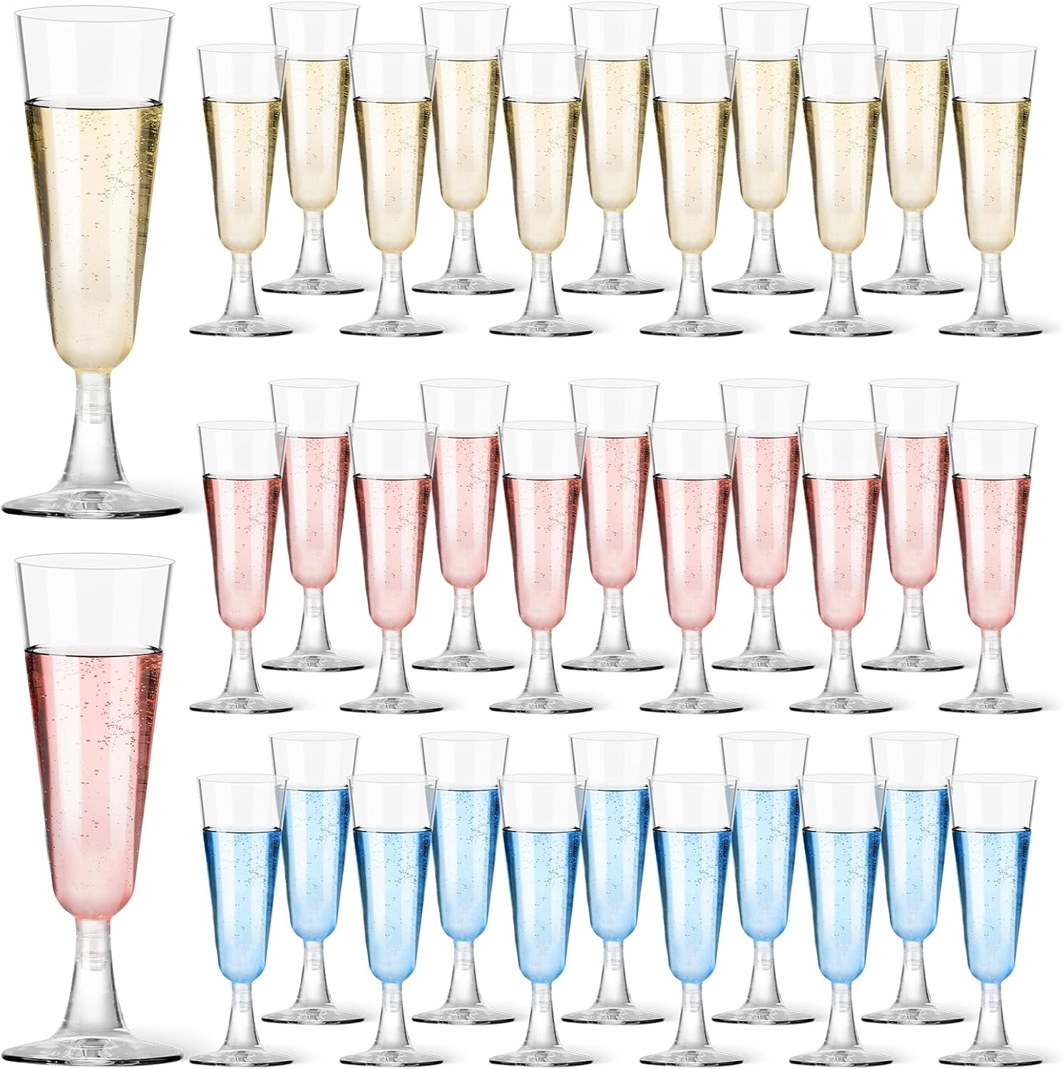 Wine & Beer Guayaquil - Plastic Champagne Flutes 40 Pack, 5.5