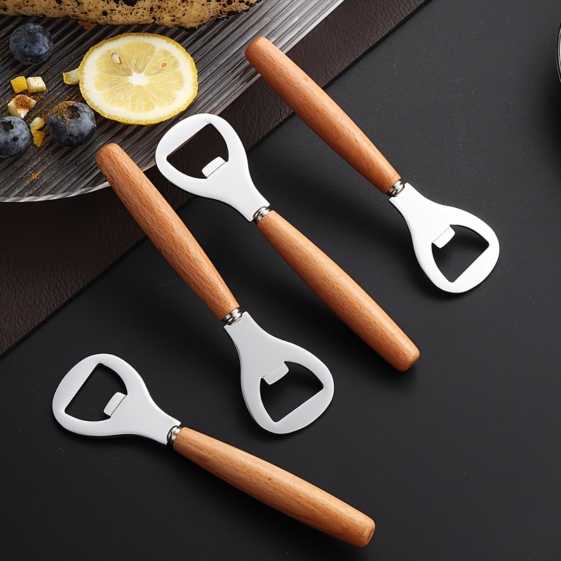 Wooden handle zinc alloy opene - Wine Beer Cider 评论和价格