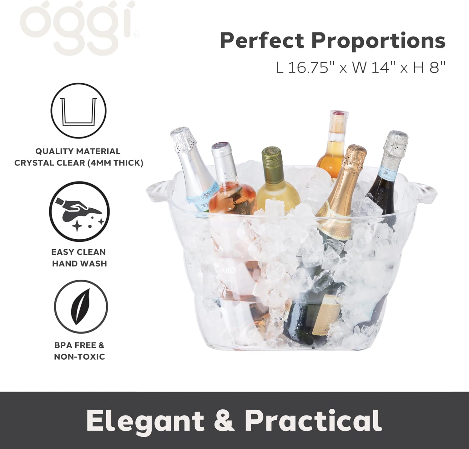 Clear Acrylic Party Tub with H - Wine X Beer 评论和价格