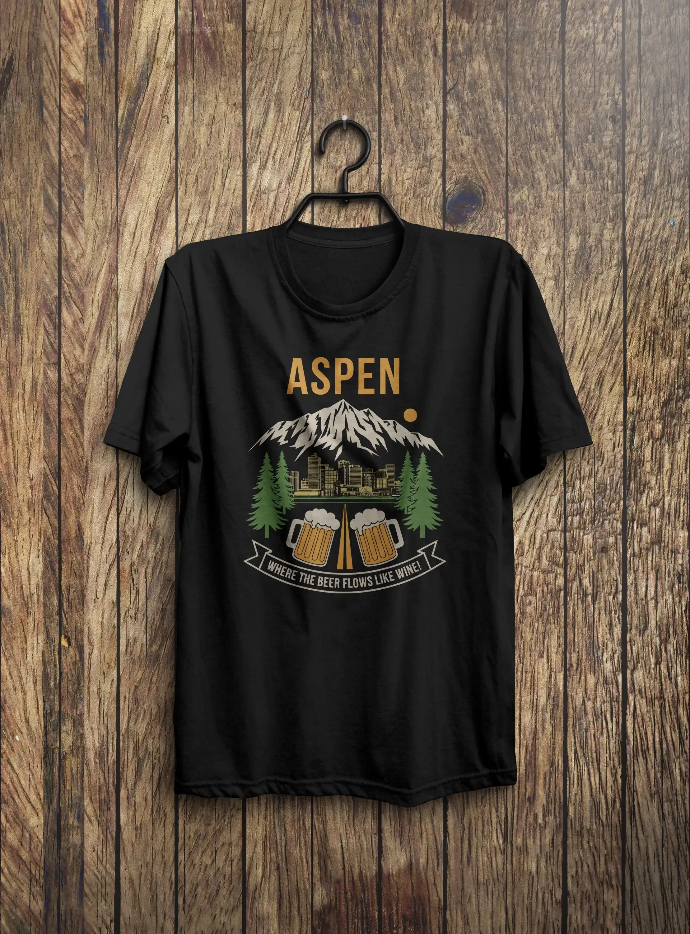 Aspen T Shirt Funny Where The  - Wine Like Beer 评论和价格