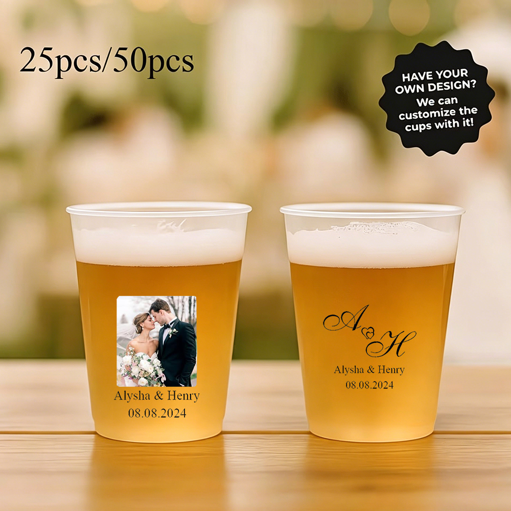 Custom Photo Name Wedding Plas - Wine With Beer Name 评论和价格