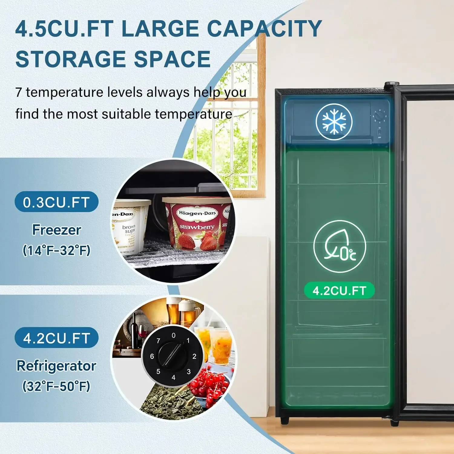 Beverage Refrigerator 4.5Cu.ft - Wine Beer Fridge Small 评论和价格