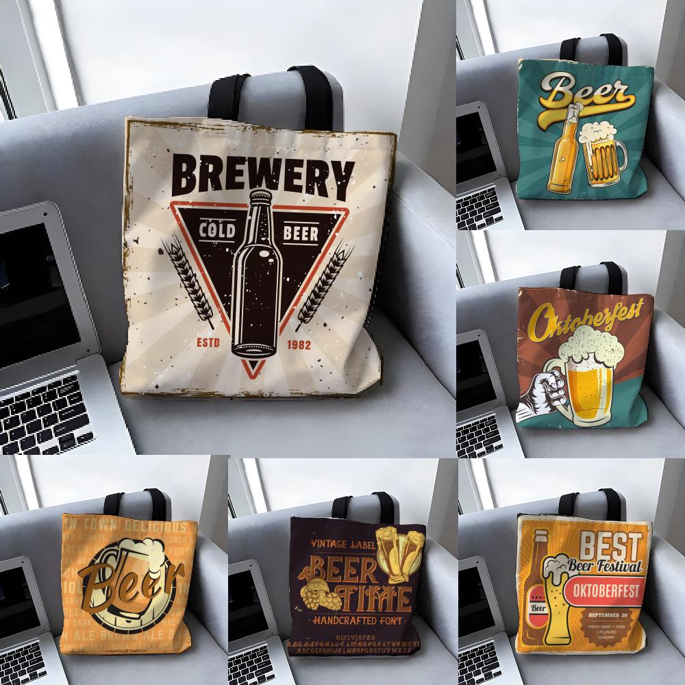 Storage Bags Canvas Tote Bag L - Beer Wine Grocery 评论和价格