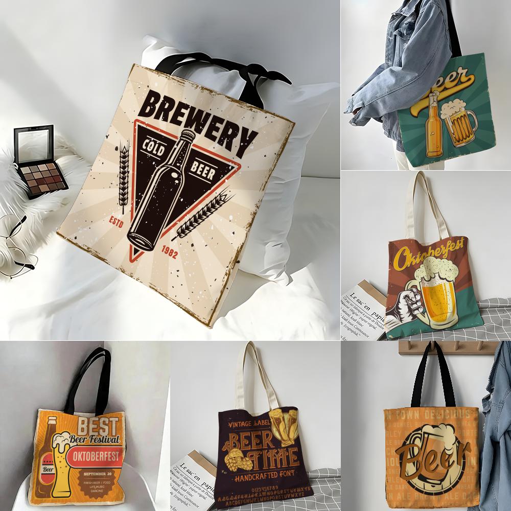 Storage Bags Canvas Tote Bag L - Beer Wine Grocery 评论和价格