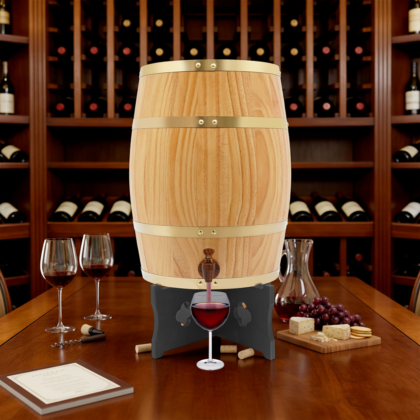 20L/5.28Gal Wood Color Wine Ba - Wine Beer Cider 评论和价格