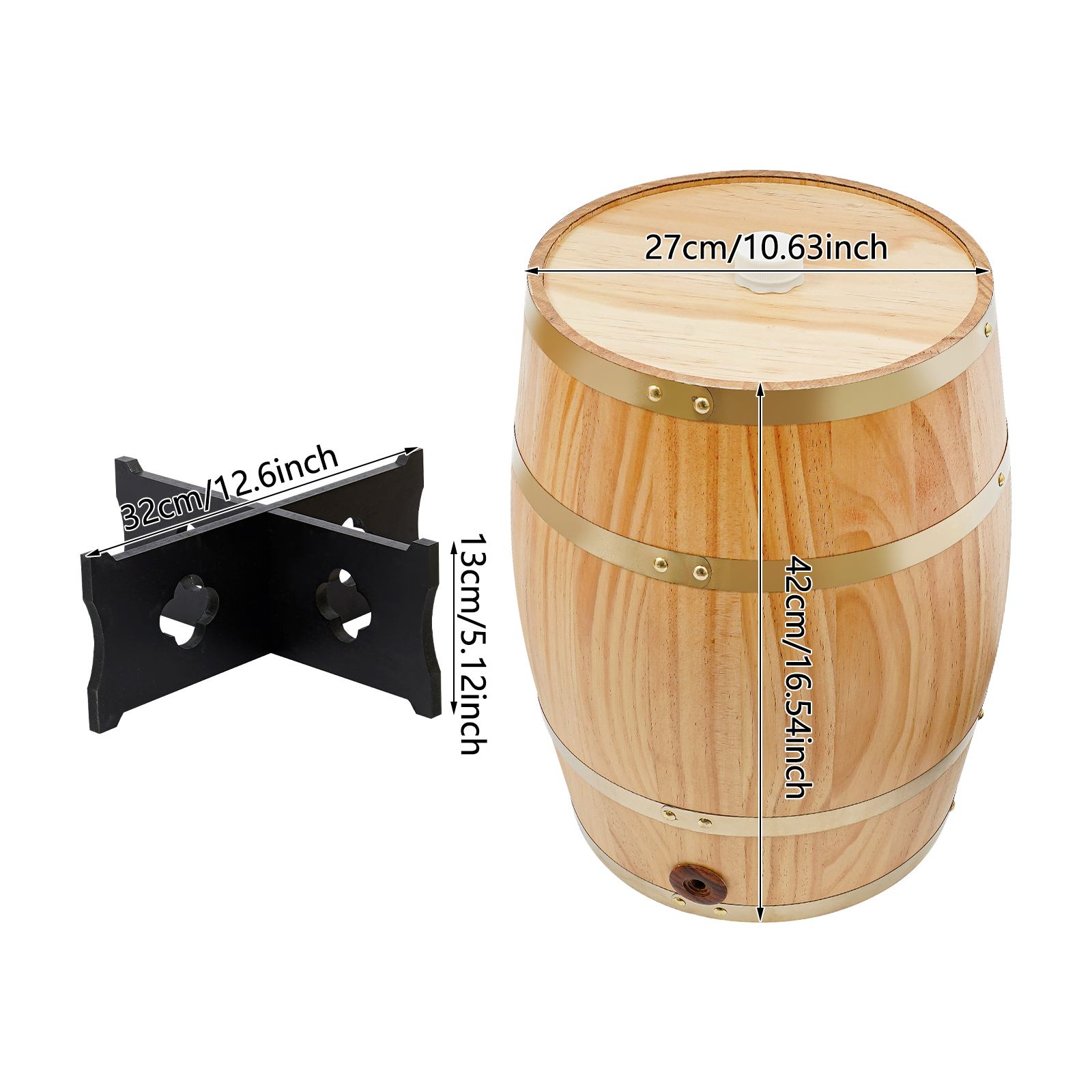20L/5.28Gal Wood Color Wine Ba - Wine Beer Cider 评论和价格