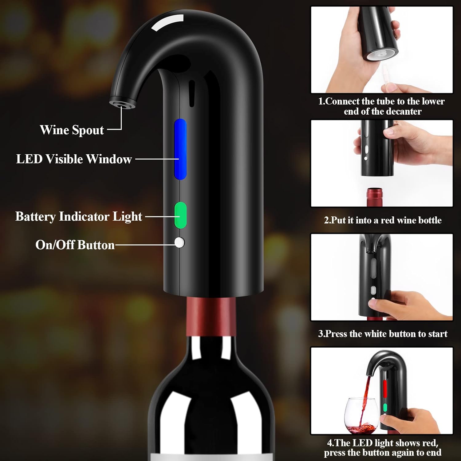 Electric Wine Opener Set with  - Decanter Aerator Set 评论和价格