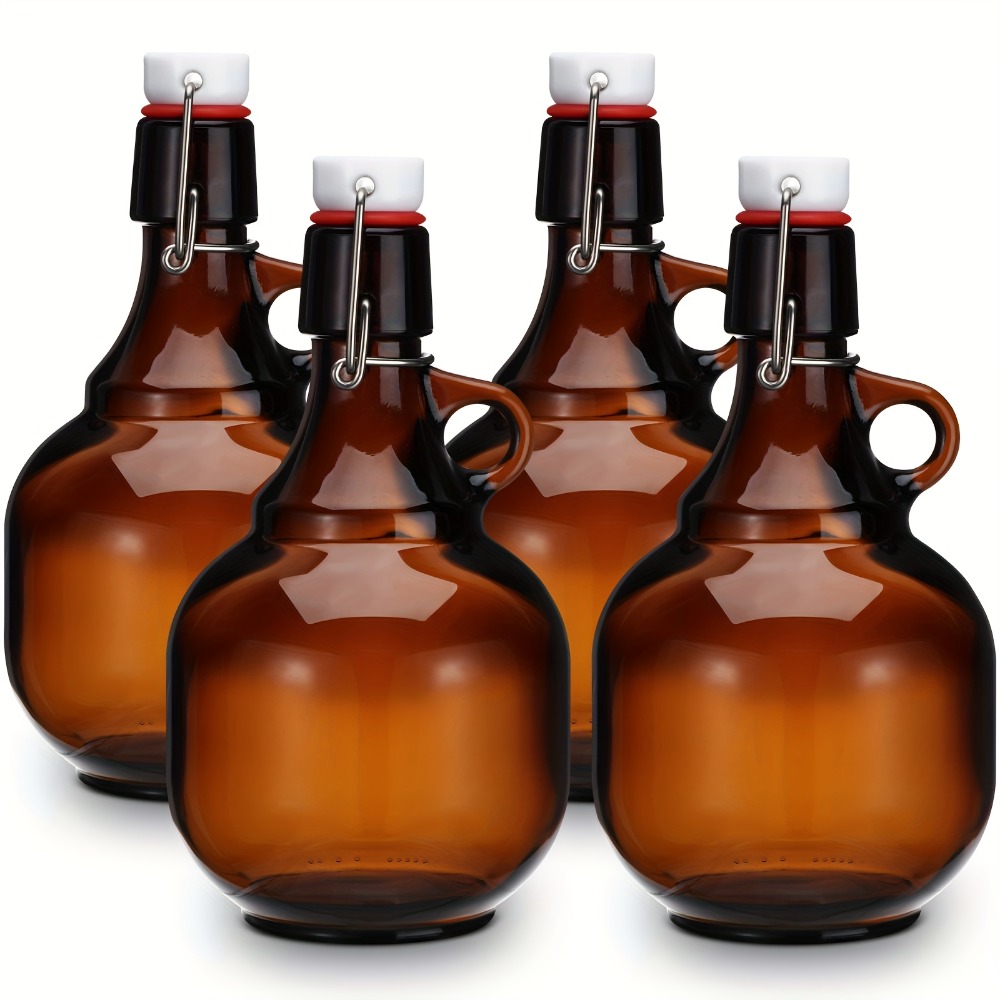 4pcs Amber Glass Growlers for  - Wine Beer Cider 评论和价格