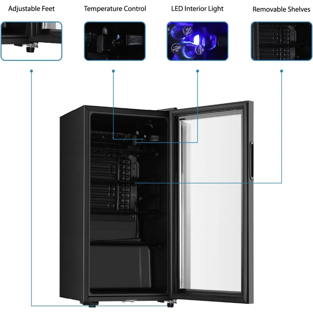 Beverage Refrigerator, 3.2 Cu. - Wine Beer Mini Fridge 评论和价格