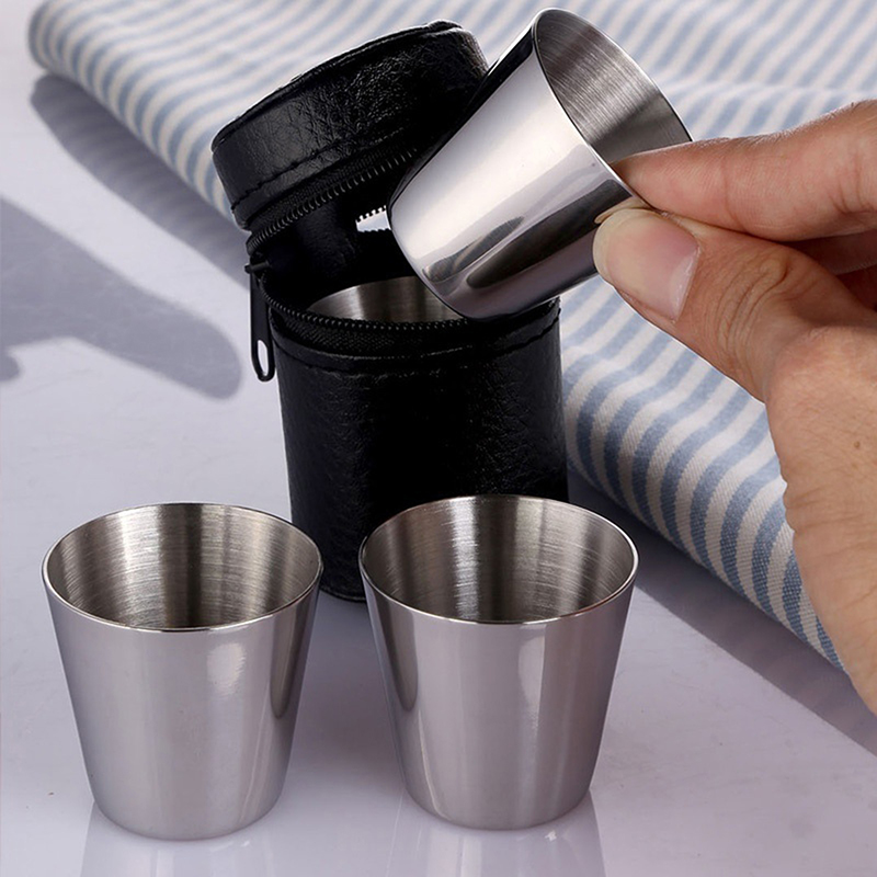 4/6Pcs Stainless Steel Cups Mi - Wine Beer Glass Set 评论和价格