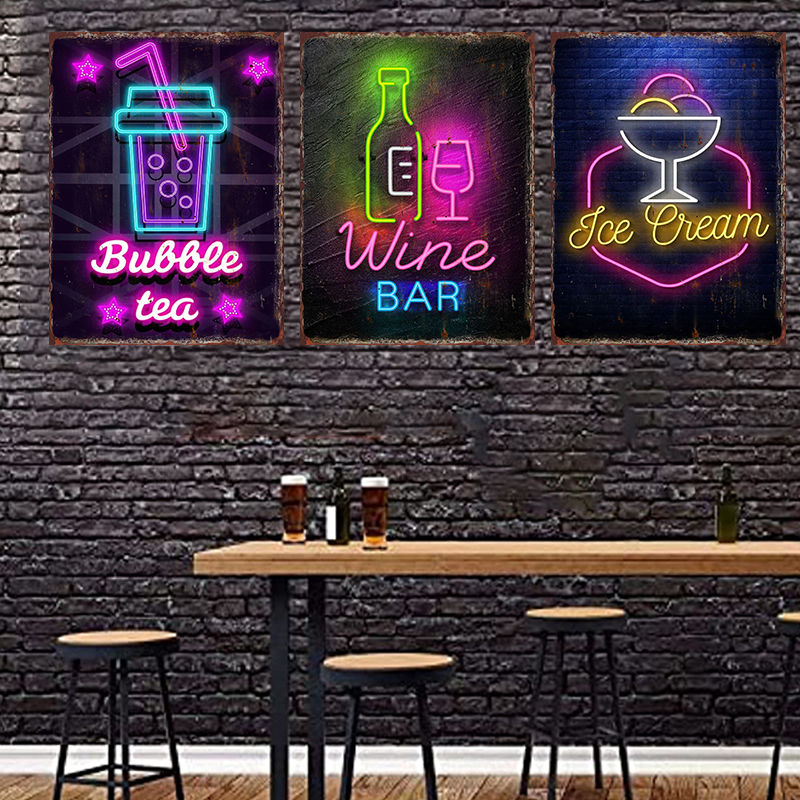 Neon Beer Metal Tin Label Food - Wine Beer Restaurant 评论和价格