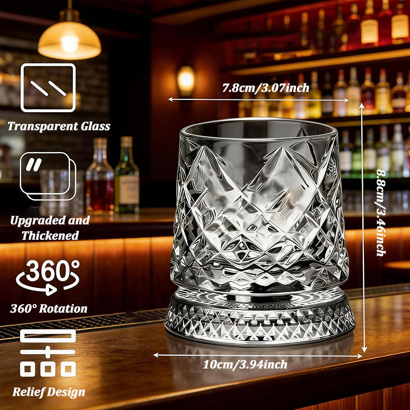 280ml Rotate Whiskey Glasses w - Wine Beer Whiskey 评论和价格