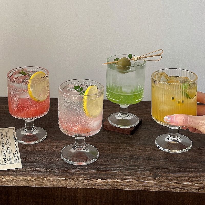 4pcs Set Vintage Embossed Mixe - Wine Beer Mixed Drinks 评论和价格