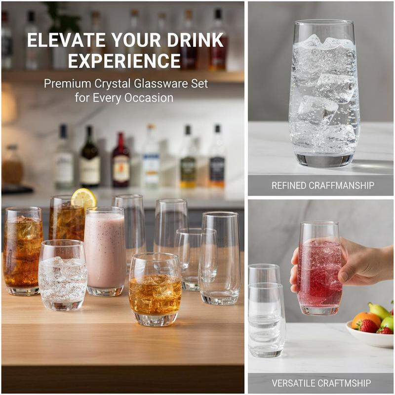 Glassware Collection 16-Piece  - Wine Beer Mixed Drinks 评论和价格