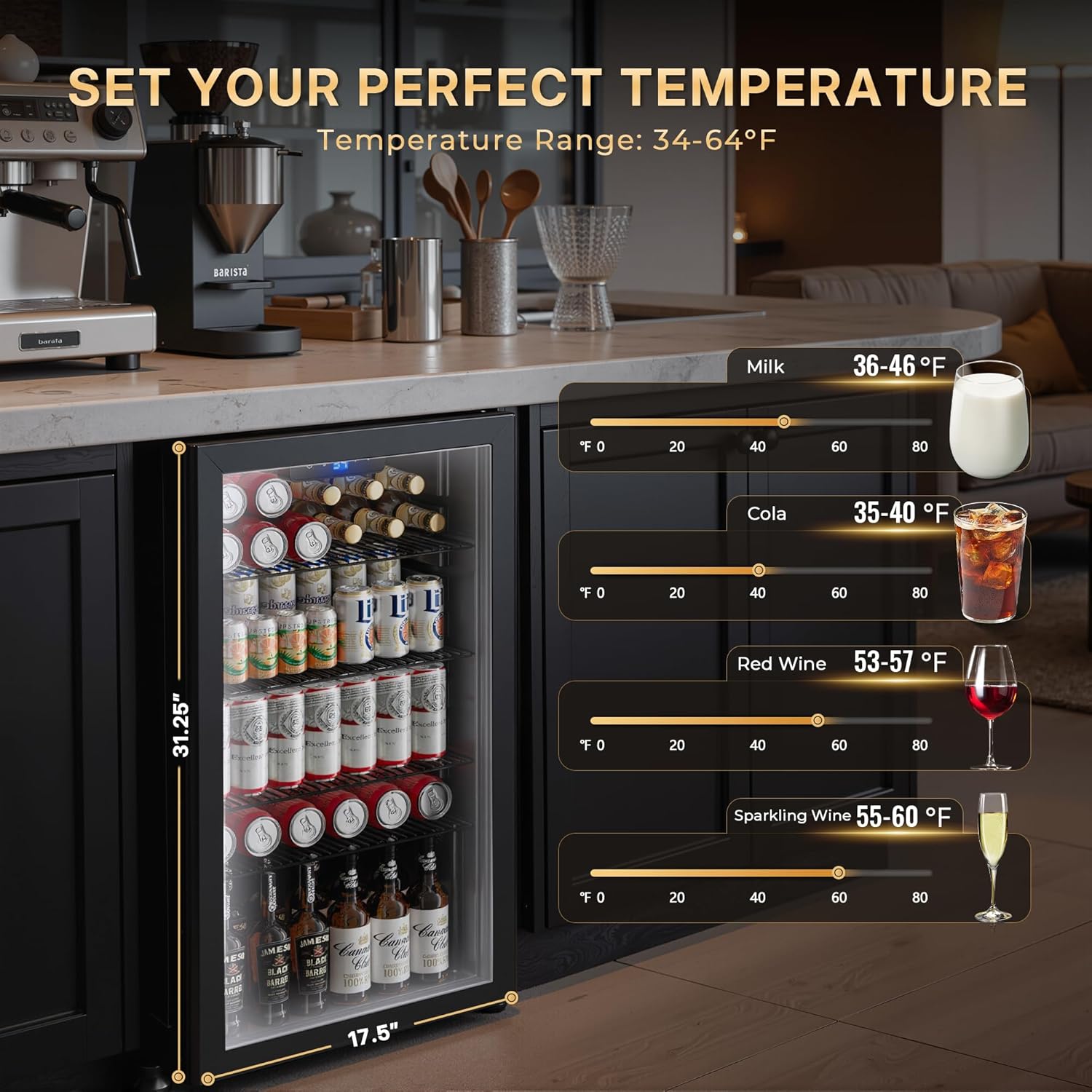 130 Can Beverage Refrigerator, - Wine Beer Mini Fridge 评论和价格