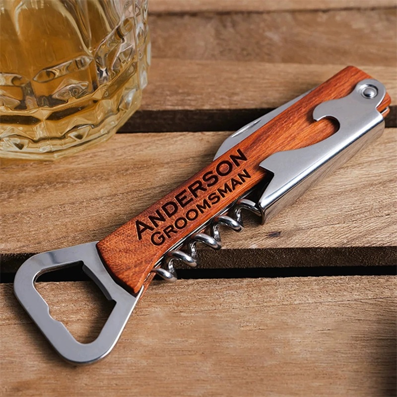 Custom Engraved Name Text Wood - Wine With Beer Name 评论和价格