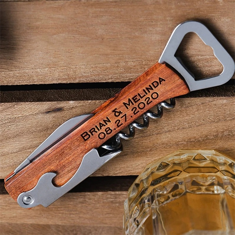 Custom Engraved Name Text Wood - Wine With Beer Name 评论和价格