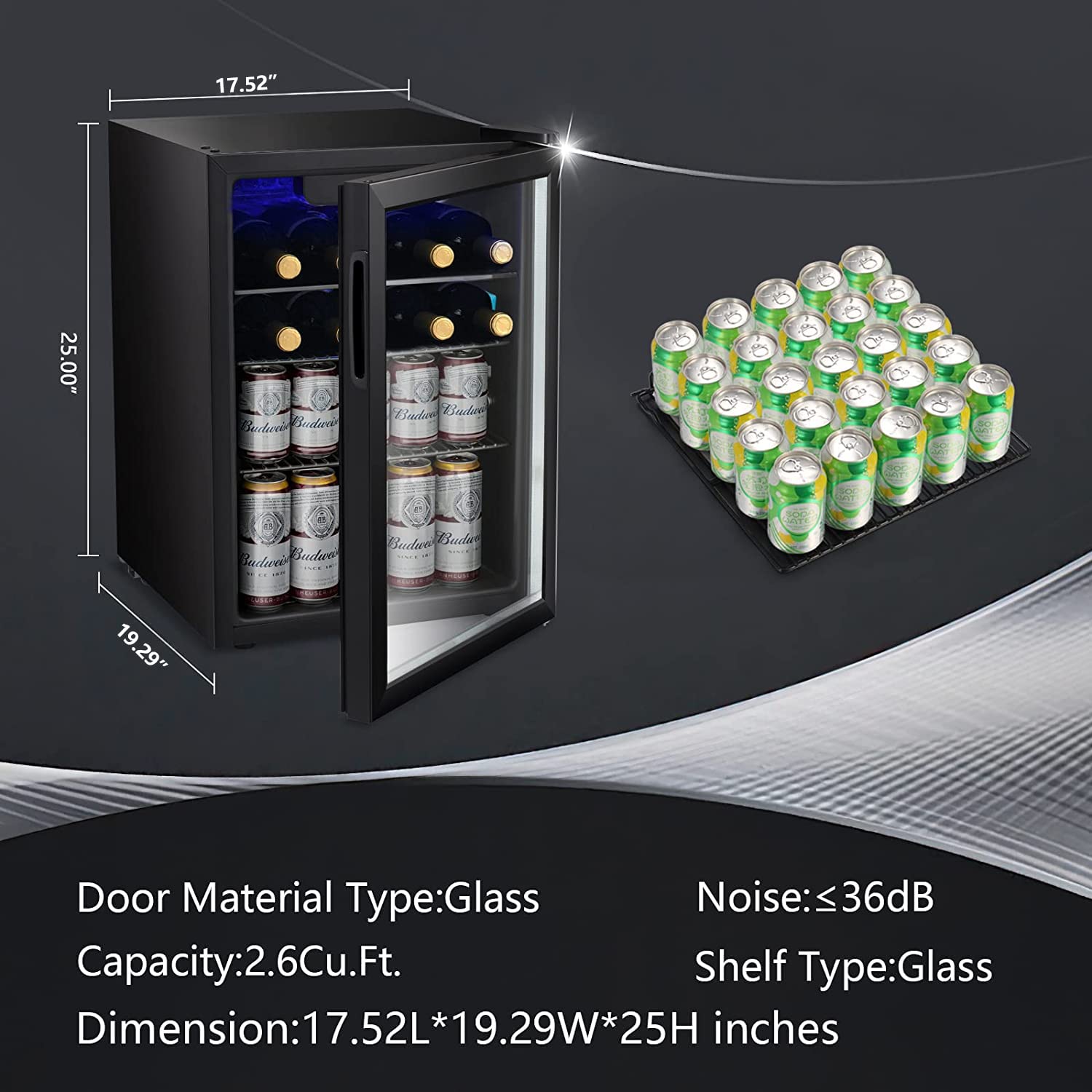 2.6cu.ft Wine Cooler/Cabinet B - Wine Beer Fridge Small 评论和价格