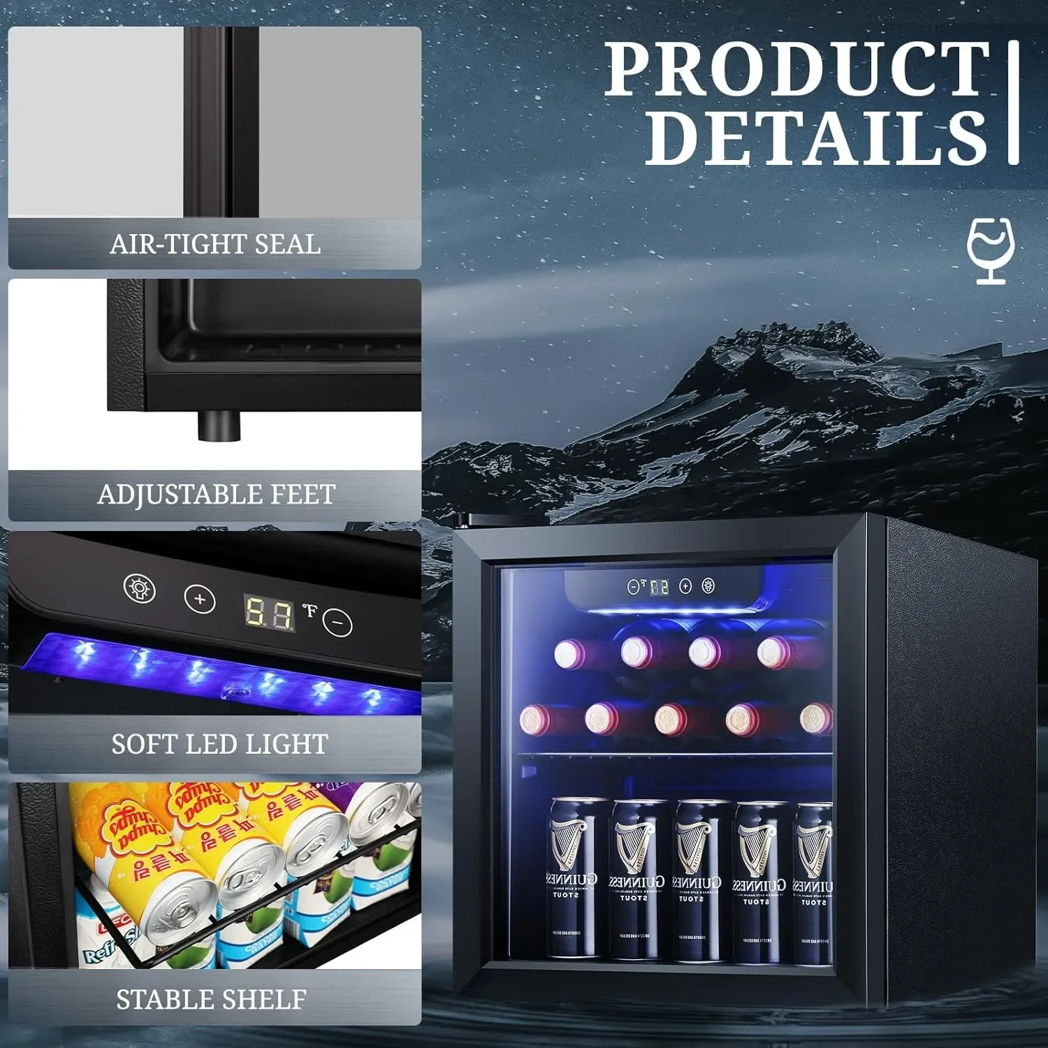 Mini Wine Cooler Fridge - 12 B - Wine Beer Fridge Small 评论和价格