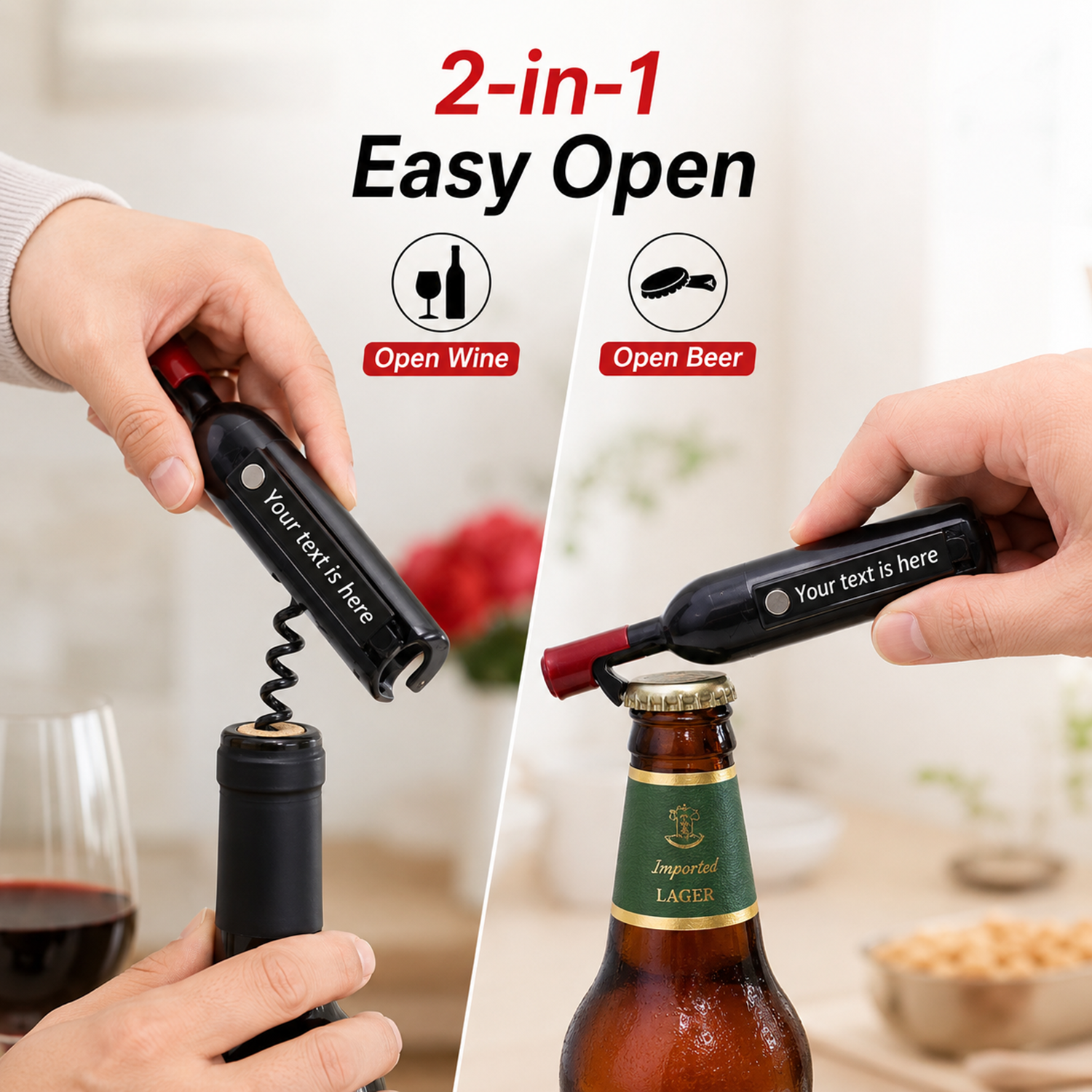 1Pc Wine Bottle Custom Text Re - Wine With Beer Name 评论和价格