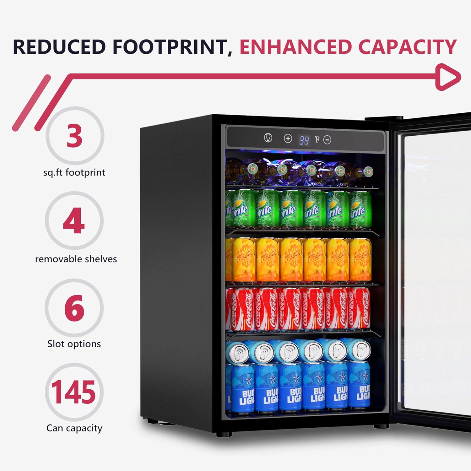 4.5 Cu.ft Beverage Cooler, 145 - Wine Beer Mini Fridge 评论和价格