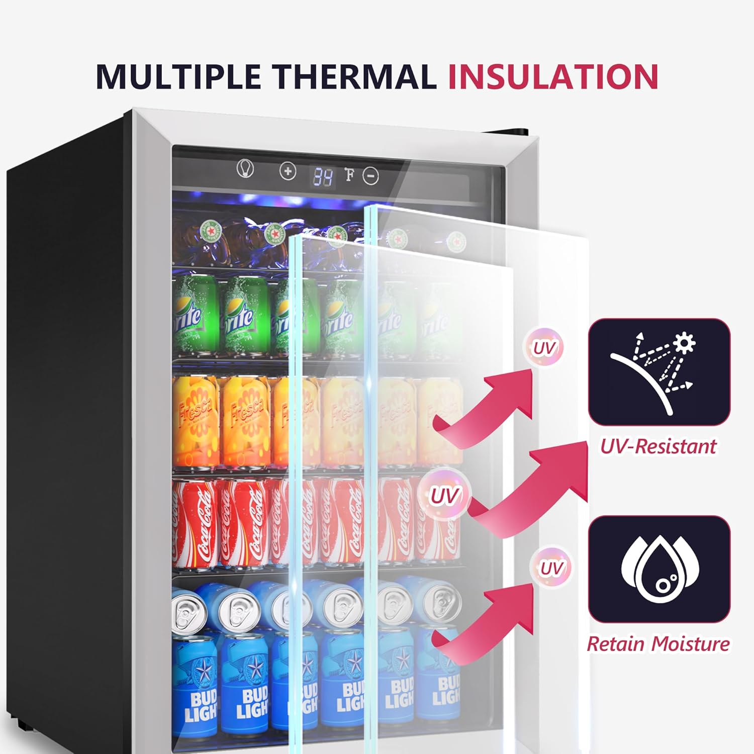 4.5 Cu.ft Beverage Cooler, 145 - Wine Beer Mini Fridge 评论和价格