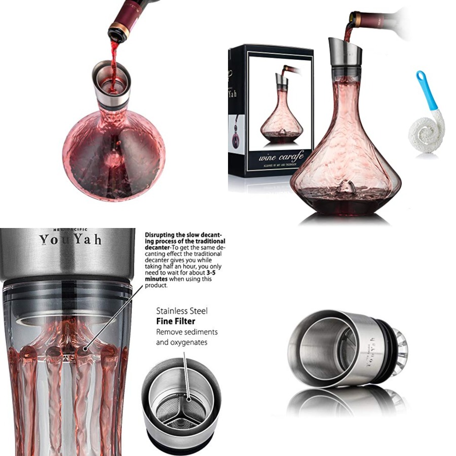 YouYah Wine Decanter Set, Red  - Decanter Aerator Set 评论和价格