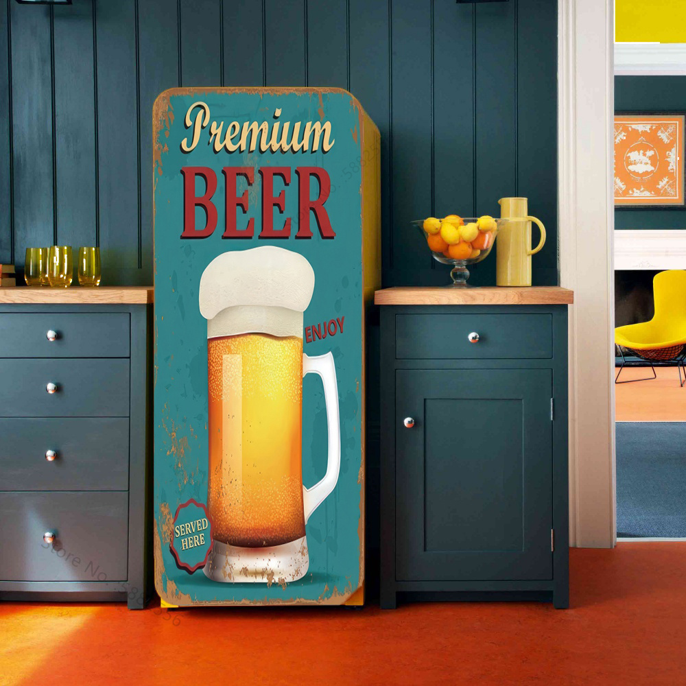 Retro Beer Design Poster Refri - Wine Beer Fridge 评论和价格