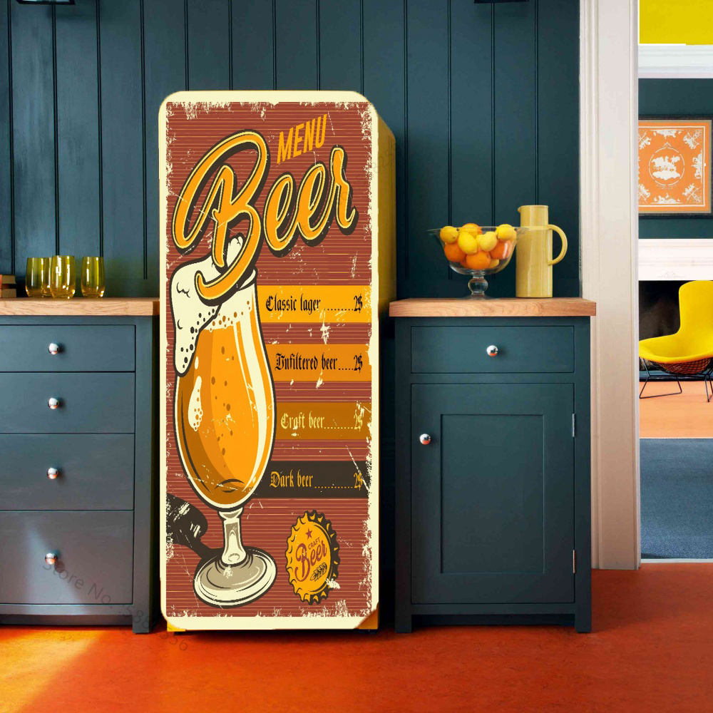 Retro Beer Design Poster Refri - Wine Beer Fridge 评论和价格