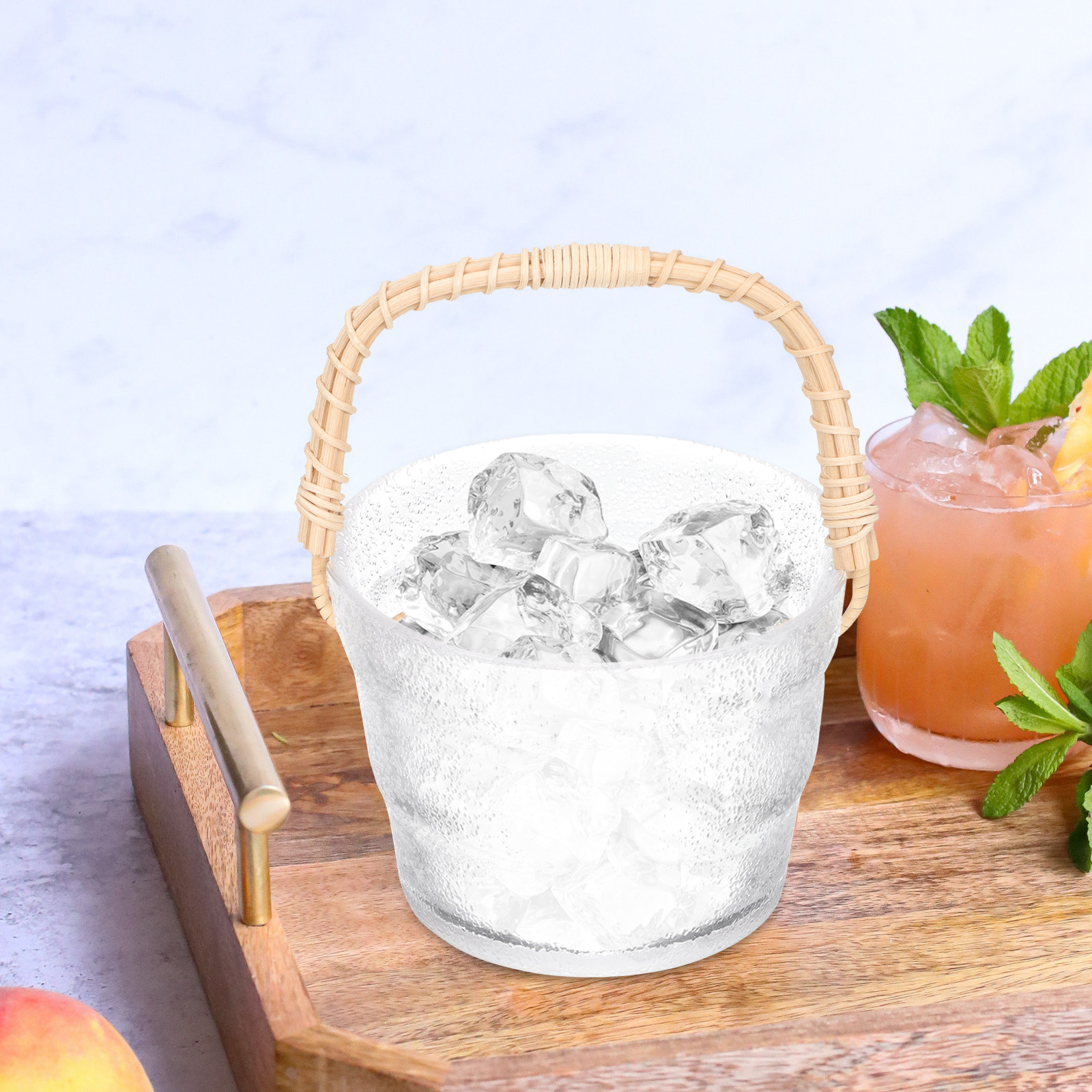Glass and Rattan Handheld Ice  - Wine Beer Restaurant 评论和价格