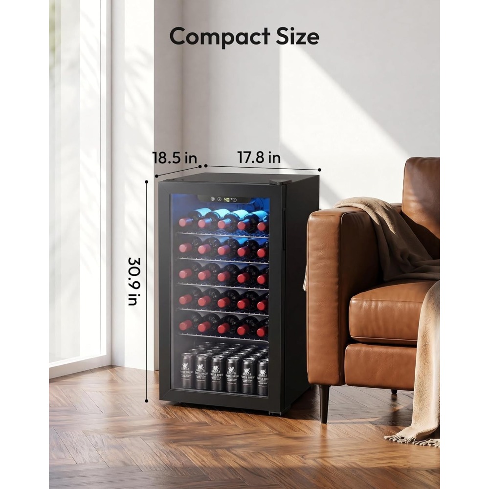 125-Can Beverage Cooler, Glass - Wine Beer Mini Fridge 评论和价格