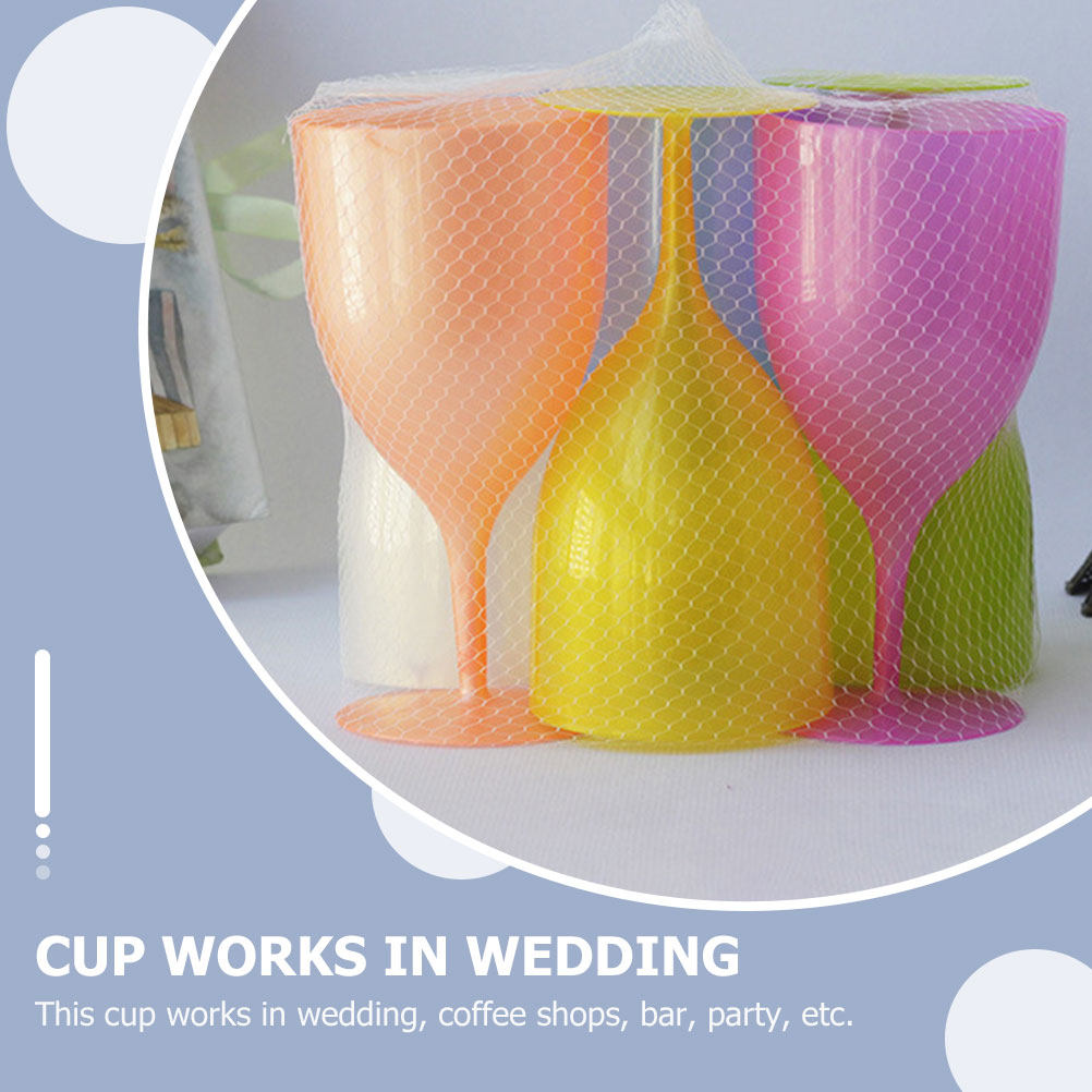 6Pcs Colorful Plastic Goblet S - Wine Beer Glass Set 评论和价格