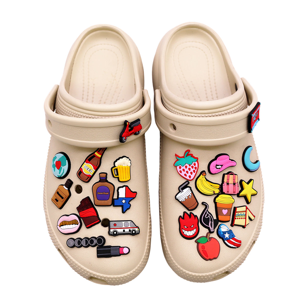 1 Pcs Novelty Shoe Charms Acce - Wine X Beer 评论和价格