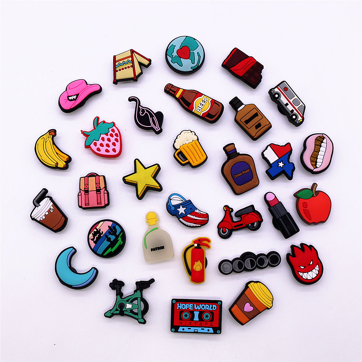 1 Pcs Novelty Shoe Charms Acce - Wine X Beer 评论和价格