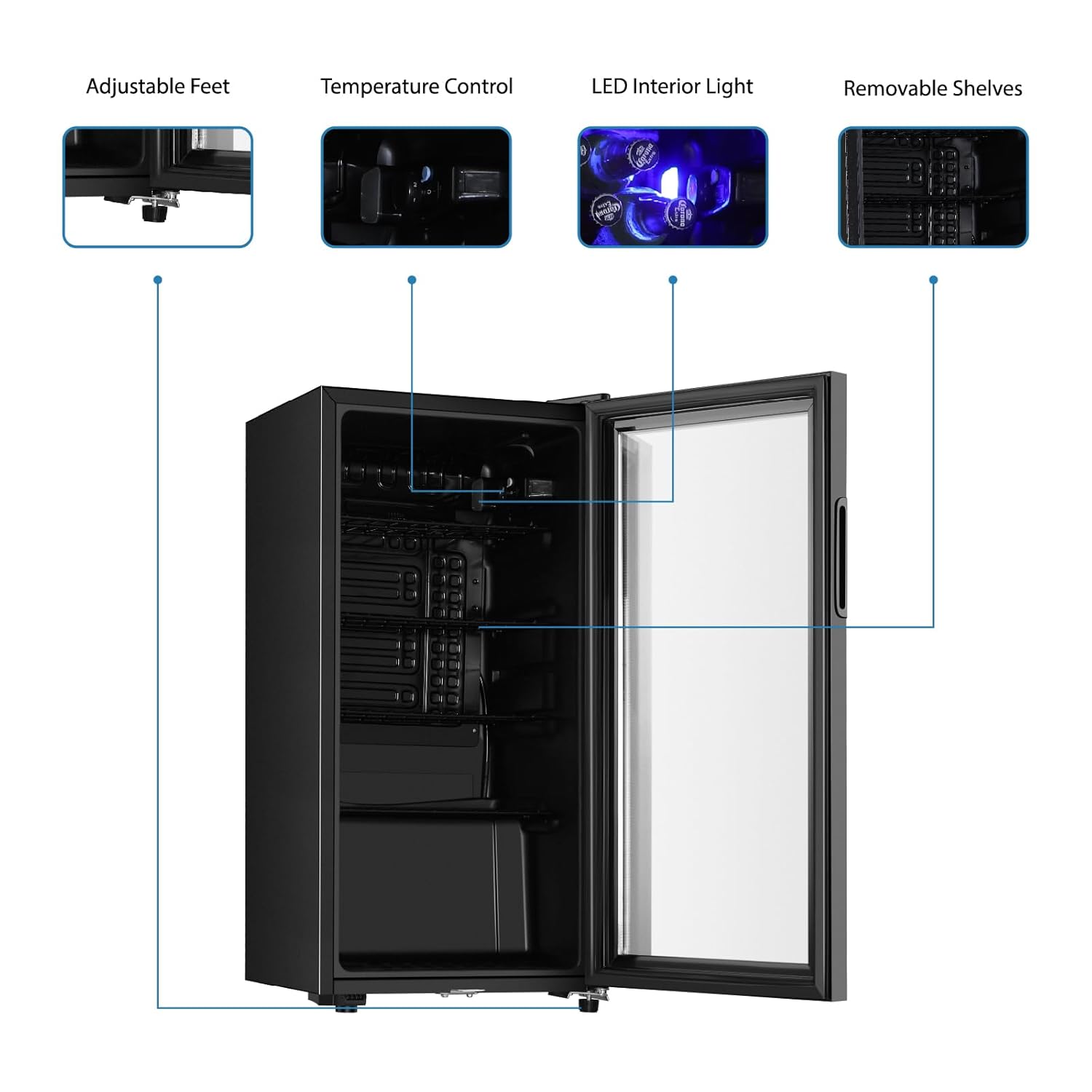 Beverage Refrigerator, 3.2 Cu. - Wine Beer Mini Fridge 评论和价格