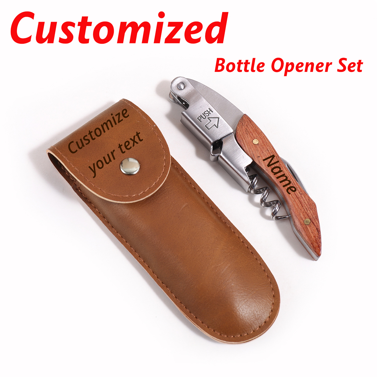 Wooden Handle Custom Text Wine - Wine With Beer Name 评论和价格