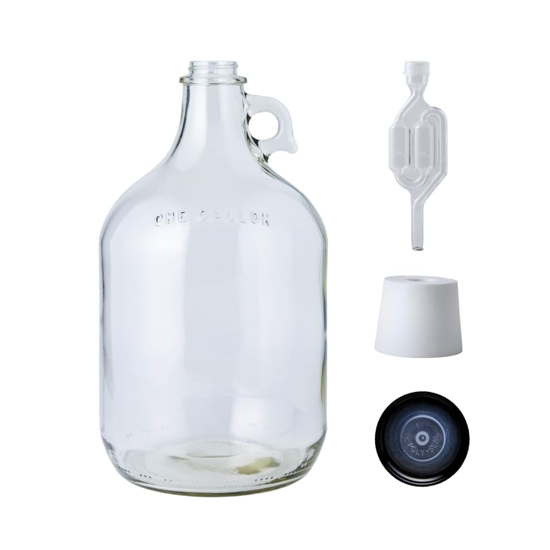 1 Gallon Glass Jug with Airloc - Wine Beer Cider 评论和价格