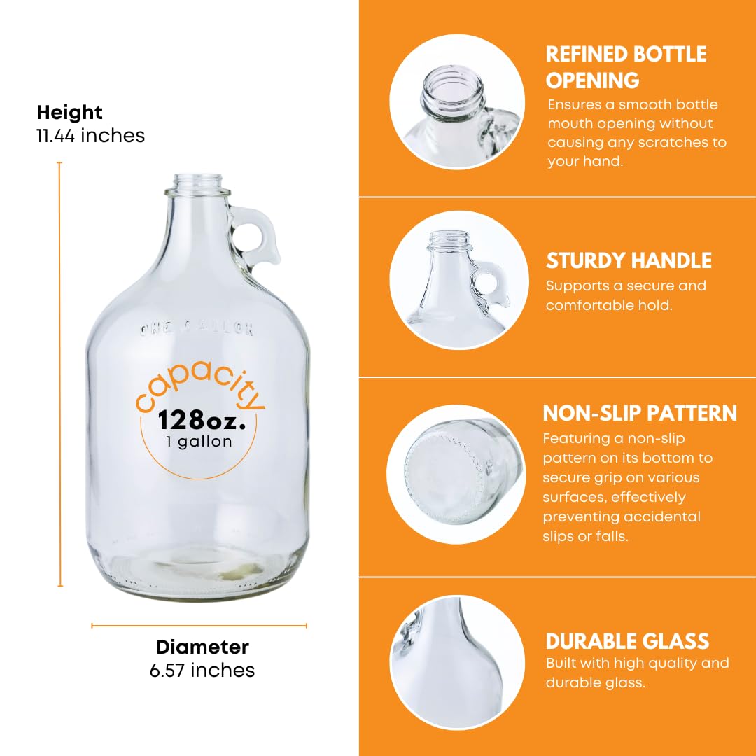 1 Gallon Glass Jug with Airloc - Wine Beer Cider 评论和价格