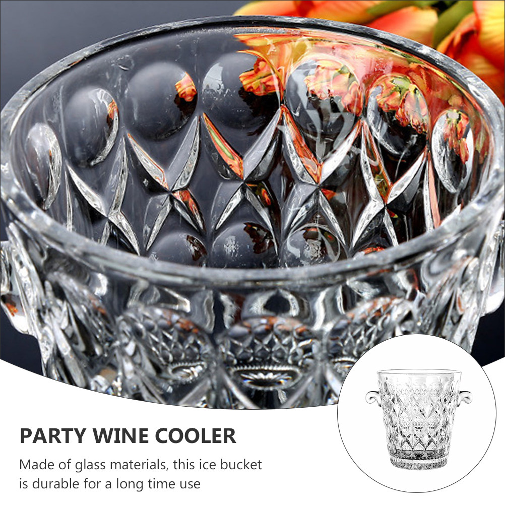 Glass Ice Bucket Clear Premium - Wine Beer Restaurant 评论和价格